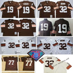 Throwback 32Jimbrown Football Jerseys 19berniekosar 77Lylealzado 82ozzienewsome 1996 Stitched Jersey Mens S-xxxl