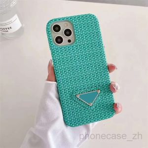 14 iPhone 13 Pro Max Designer Phone Case for Apple 12 11 XR XS 8 7 15 Plus Luxury Weave Pattern PU Leather Mobile Cell Bumper Covers Fundas Coque Velvet Lined Raiaaa