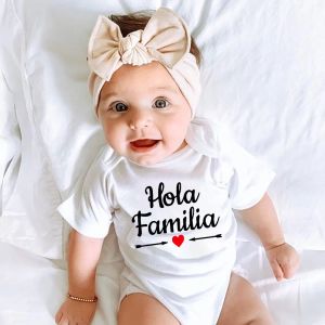 Одноказки Hola Familia Испанский смешной малыш новорожденные, мальчик, девочка, повседневная комфорта