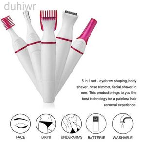 Epilator 5 in 1 Set Painless Women Electric Epilator Hair Shaver Trimmer For Eyebrow Bikini Nose Facial Hair Removal Hair Clipper 40# d240424