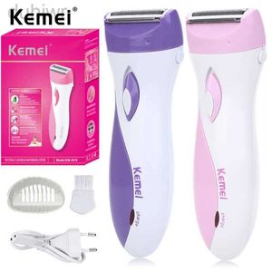 Epilador Kemei KM-3018 Removedor de cabelo recarregável elétrico Removedor de cabelo de barbeador Epilador de lã UE para uso do corpo inteiro D240424