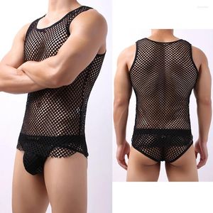 Tops da uomo Tops singlet Crop Cropic S-XL Casual Giust Top In biancheria intima Mesh di Fashion-Fishnet per un look contemporaneo