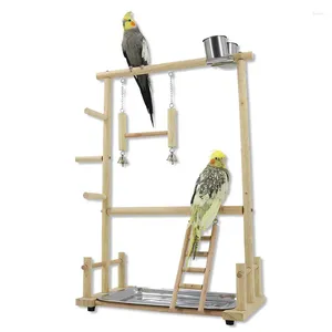 Diğer Kuş Malzemeleri Yüksek Ölçekli Papağan Oyun Raf Standı Salıncak Merdiveni Oyun Geri Toy