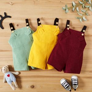 Pieces novos meninos e meninas de inverno urso suspensórios shorts Solid cor