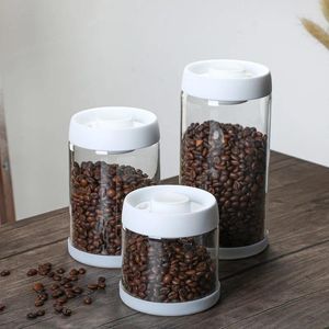 Storage Bottles Withered Wholesale Glass Coffee Bean Vacuum Boxes Sealed Tea High Borosilicate