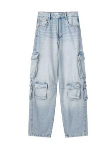 Kvinnors jeans mode chic last jeans för kvinnor amerikanska streetwear multi-pocket lapptäcke mid midja lösa denim byxor vår 2024 Ny xx39 240423