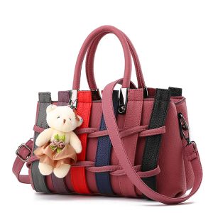 HBP Women Bag Vintage Casual Tote Top-Handle Messengerbags أكواب الكتف محفظة حقيبة اليد حقائب Darkpink Color
