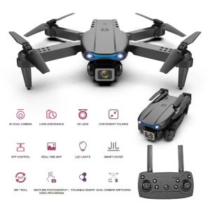 Drones K3 E99 Pro Mini Drone WiFi FPV Dron Üçlü HD Kamera Kaçınma Sabit Yükseklik Profesyonel Katlanabilir RC Quadcopter