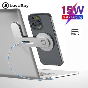 Chargers 15W Adesivo Magnetic Wireless Charger para iPhone 13 12 Pro Max Mini Fast Wireless Charging Laptop Phone Holder Monitor Suporte