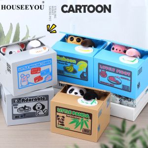 Toys Steal Money Cat Piggy Bank Creative New Strange English Cartoon Kitty Electric Coin Saving Box Toy Foreign Trade Crossborder