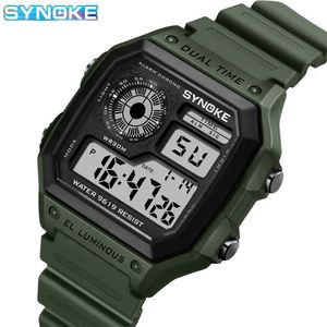 Armbandsur utomhus sportklocka män synoke märke multifunktion klockor väckarklocka krono vattentät digital klocka reloj hombre 240423