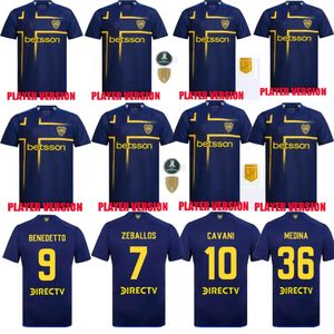 2024 2025 Boca Juniors Hot Selling Maglie da calcio calde 24 25 uomini Kit Maradona Romero Cavani Benedetto Lucas Janson Medina Medina Shirt Football Versione uniforme