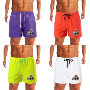 Urso teddy impresso rápido seco de verão masculino baús de natação shorts calças de banho de natação roupas de praia para masculino desgaste ming