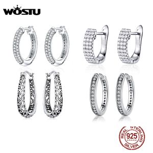 Brincos Wostu Hot Sale 100% 925 Sterling Silver Twist of Fate Pink esmalte brincos para mulheres Presente de jóias finas Brincos