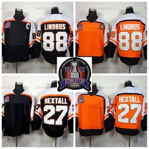 Kob 1997 Stanley Cup Final Retro 27 Ron Hextall 88 Eric Lindros Hockey Jerseys Black Orange Vintage Stitched Jersey C Patch M-XXXL