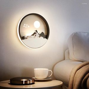 Wandlampe moderne stilvolle Leuchte für lebende Esszimmer Schlafzimmer Innenhome Dekoration Loft Leuchte Runde Lampshde