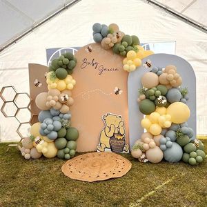 Украшение вечеринки 157шт пчелиные припасы с темами желтого синего и зеленых воздушных шаров, установленная для детской игры на день рождения, детская игра