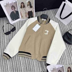 Womens Jackets Designer Autumn and Winter New CE Nanyou Gaoding Casual Sports Style Korean Minority Fashion Embroidery Contrast Color DHZMM