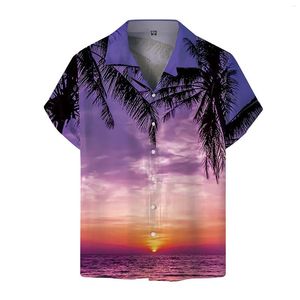 Herren lässige Hemden mit kurzem Ärmeln Hemd Männer Trend Freizeit Blusen Top Fashion Button Down Strandstrand Bluse Outdoor Herren '