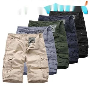 Novo shorts do exército masculino Homens de verão algodão solto trabalho casual calças de bolso múltiplo de bolso