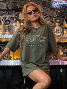 Active Set Brooklyn New York USA City Print Women T Shirt Summer Breattable Tops Street Tees Clothing Casual Sport Cool T-shirts 240424