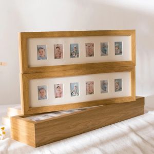 Frames Baby Growth Photo Album Frame Mini 2 Inch 6 /10 Holes Picture Frames for Newborn Baby Girls Boys Kids Children Growth Record Ho