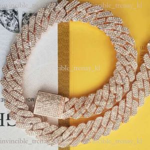Diamond Cuban Link -Kette Halskette Herren Multi -Size 3 Zeilen 20mm Mode Plattierung Gold und Silber Moissanit Cuban Link Chains Schmuck 750