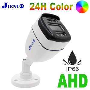 Lens JIENUO AHD Camera Full Color NightVision 24H CCTV Security Surveillance 1080P Outdoor Waterproof Analog Video Bullet HD Home Cam