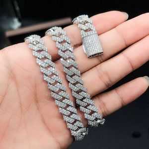 Fine Jewelry Naszyjnik męska kobieta Sterling Srebrny VVS1 Moissanite Diamond Cuban Link łańcuch lodowany niestandardowy hip hop