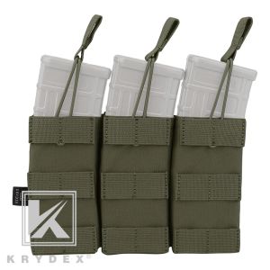 Holsters Krydex 5.56 .223 Modular Triple Magazine Pouch Tactical Open Top Molle Pals Mag Carrier for Military Shooting Hunting Rg