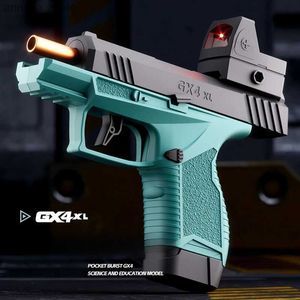 銃のおもちゃ連続シェルスローミニgx4おもちゃ銃マカラ教育ガンモデルソフトブレットランチャーブローバックエアソフトスモールピストル2404