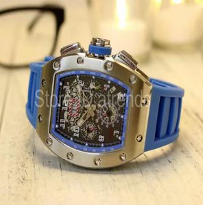 Top Stylish Automatic Mechanical Self Winding Watch Men Classic Silver Wristwatch Tonneau Design Date Day Casual Rubber Strap Cloc6055502