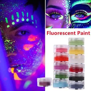 Body Paint 12 Colors Fluorescent Face Body Painting Oil Safe Kids Tattoo Painting Art Halloween Party Makeup Fancy Dress Beauty Palette d240424