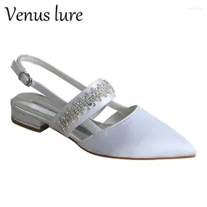 Lá Lure Shoes Lure Crystal White Wedding for Women Mother Short Heel 2cm