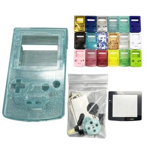 Cases High Quality Shell For GameBoy Color With Glass Lens Button Sticker Conductive Rubber Compatible With IPS And Original Screen