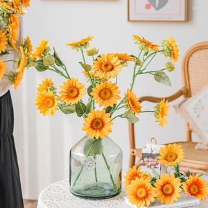 Decorative Flowers Luxury Artificial Sunflowers Realistic Silk Sunflower For Wedding Party Bouquet Arrangement Table Centerpieces Home