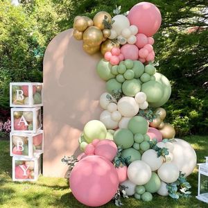 Party -Dekoration grüne rosa Luftballons Garland Arch Kit Babyparty Ballon Kisten Kinder Geburtstag Dekorationen Latex Globos Set Hochzeit Siupplies
