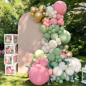 Party Decoration Green Pink Balloons Garland Arch Kit Baby Shower Ballon Boxes Kids Birthday Decorations Latex Globos Set Wedding Siupplies