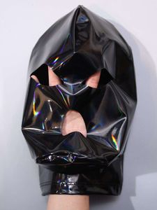 Sexy nasse Look PVC Latex Kopfbedeckung Open Eye Mund 3D Rollenspiele Clubwear Cospaly Party Kopfbedeckung Neu in Now Stagewear Hoods