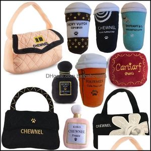 Dog Toys Chews Designs Dog Toys Fashion Hound Collection Unique Squeaky Parody P Dogs Toy Handbag Cup Per Bottle Passion For Fash Ba Dhrcx