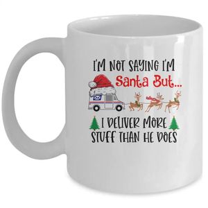 Jag säger inte jultomten men jag levererar mer saker än han gör kaffemugg keramikkoppar kreativa kopp söta muggar personliga gåvor 240418