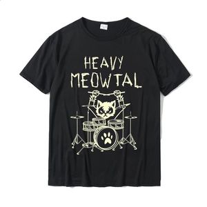 MEOWTAL CAT TSHIST MENINAS MENINAS IDEA DE Presente Funny Pet Tshirt Camiseta impressa de algodão puro Tops Plus Size 240412