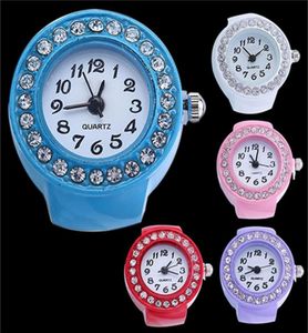 3fashion Quartz Finger Ring Watch Lady Wristwatches Girl Watch Silicon Watches Round Watch Rhinestone Lainces Gift294f8417061