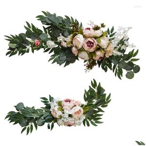 Fiori decorativi ghirlande ghirlanda arco rustico set di fiori di lunga durata per decorazioni per architravi grandi alternative alla costosa goccia di drop otdmp
