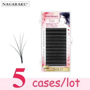 Eyelashes NAGARAKU 5 cases new Arrived Auto Fans Eyelash Easy Fans Lashes Mega Volume Make Up Cilia