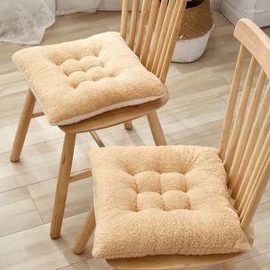 Pillow Winter Warm Plush Chair Solid Color Square Shape Lambswool S Office Soft Comfortable Sitting Sofa Tatami