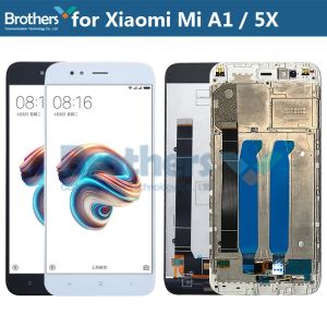 Skärmar LCD -skärm för Xiaomi Mi A1 / 5X LCD -skärm med rampekmontering för Xiaomi 5x LCD -skärmtelefonersättningstest