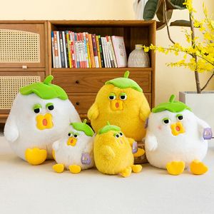 Pollo stupido, carino, divertente, bambola di pollo a foglie di loto, giocattolo di peluche di pollo, regalo per bambini, sonno rilassante, bambola carina all'ingrosso