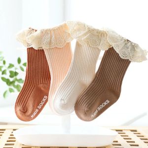 Tights Lawadka Nyfödda Baby Girl Socks Lace Baby Knee Socks Anti Slip Cotton Socks For Girls Princess Long Autumn Winter Stockings 03T