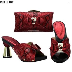Dress Shoes Arrival Italian With Matching Bags Set Decorated Rhinestone Nigerian And African Party